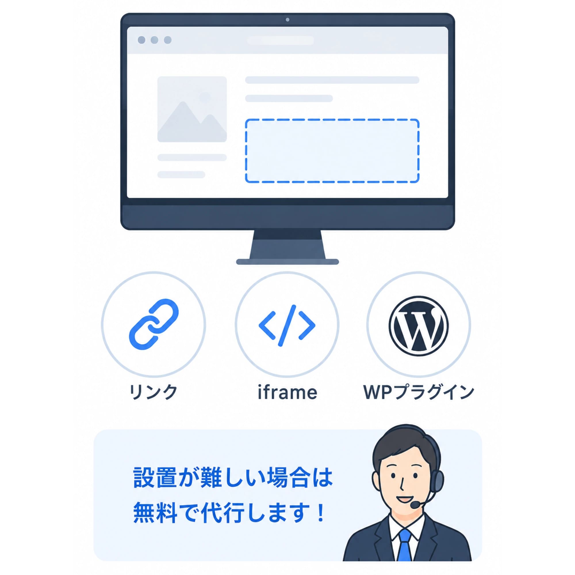 ホームページに設置するイメージ