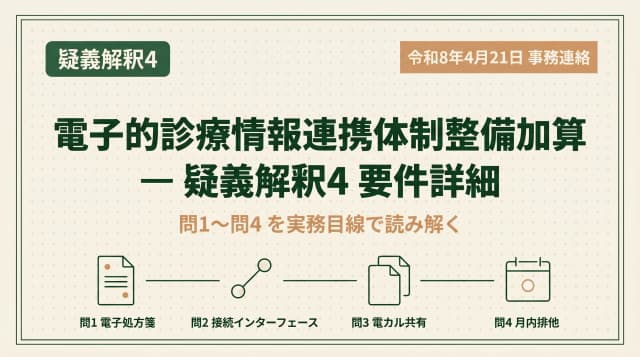 電子的診療情報連携体制整備加算 疑義解釈4の要件詳細|問1〜問4を実務目線で読み解く
