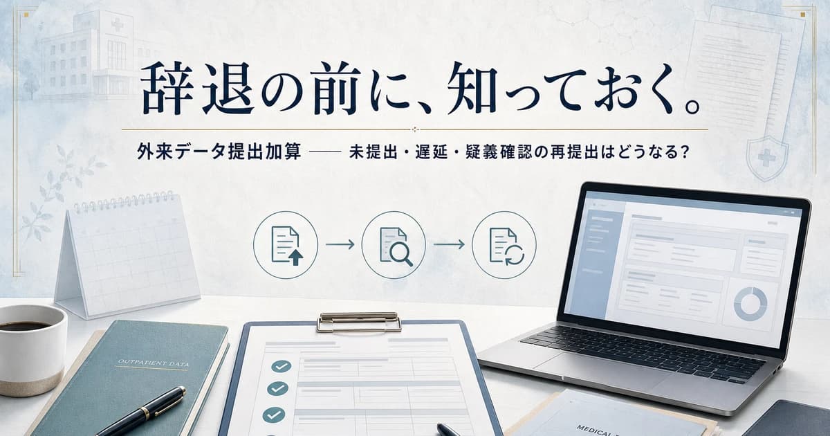 外来データ提出加算は未提出・遅延で算定停止になる?辞退の可否と疑義確認の再提出をQ&Aで解説