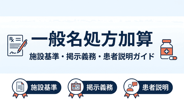 一般名処方加算とは?施設基準・掲示義務・患者説明をわかりやすく解説