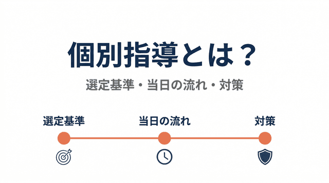個別指導とは?選定基準・当日の流れ・対策をわかりやすく解説