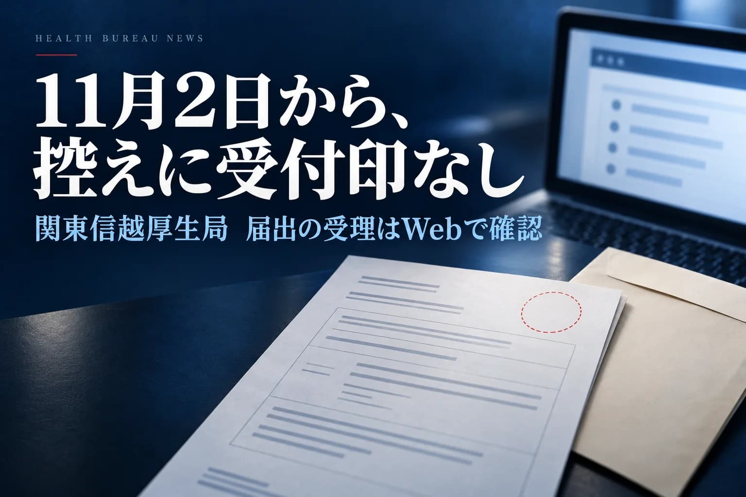 【11月2日から】関東信越厚生局が届出控えの受付印を終了|受理の確かめ方