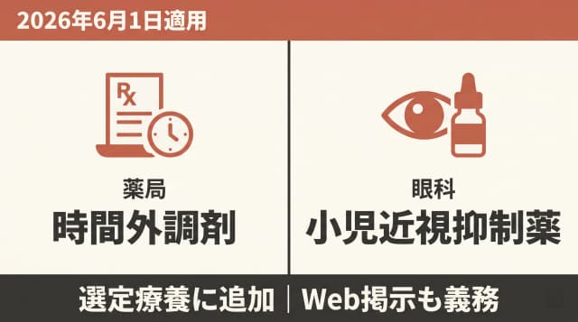 2026年6月から選定療養に追加|時間外調剤と小児近視抑制薬のWeb掲示